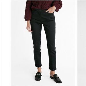 Express Mid Rise Straight Chino Pants Black